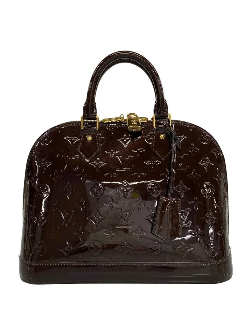 Louis Vuitton Handbag Monogram Vernis Alma PM Terre Domble Leather